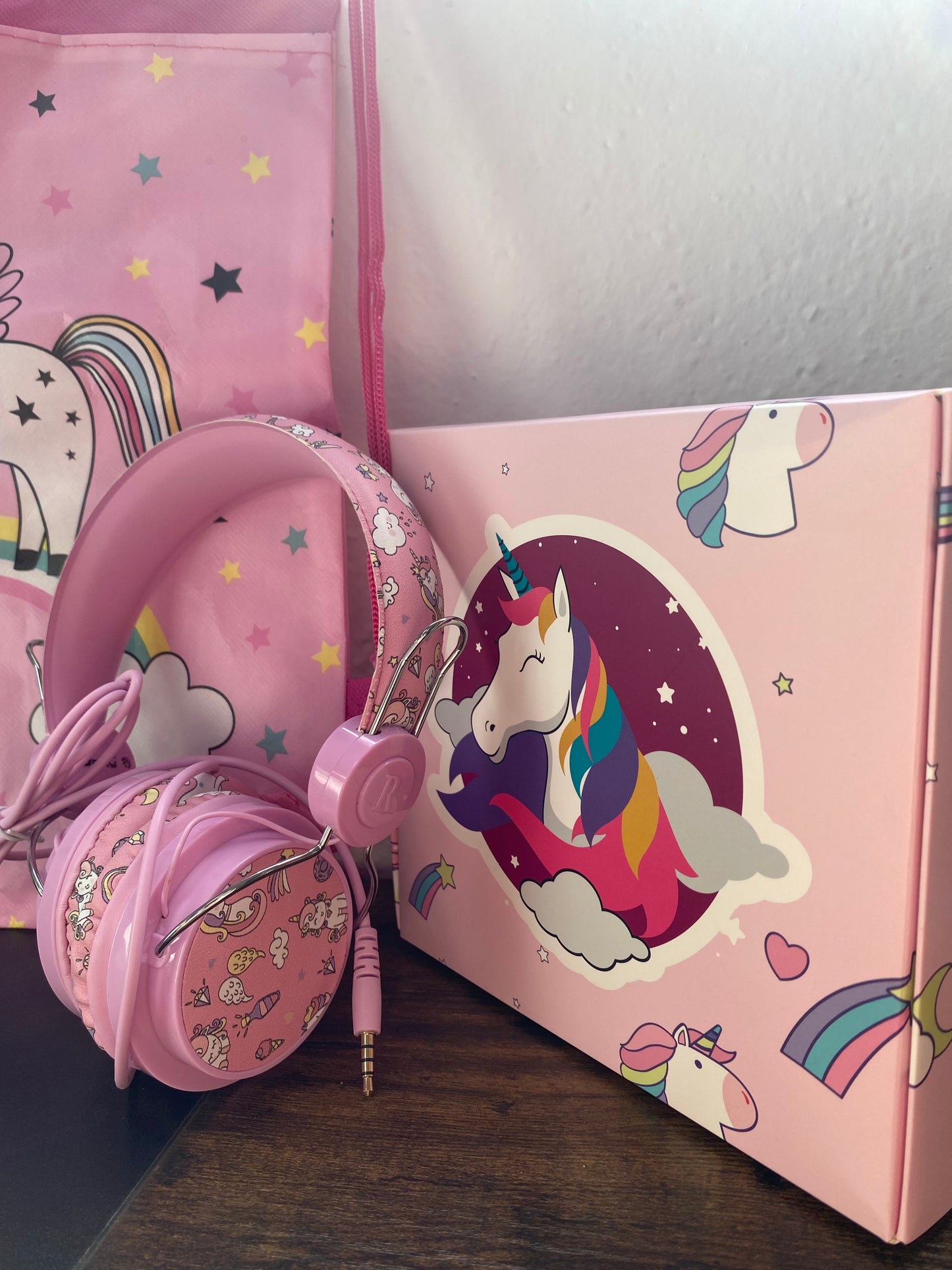 Auricular infantil con mochila diseño unicornio