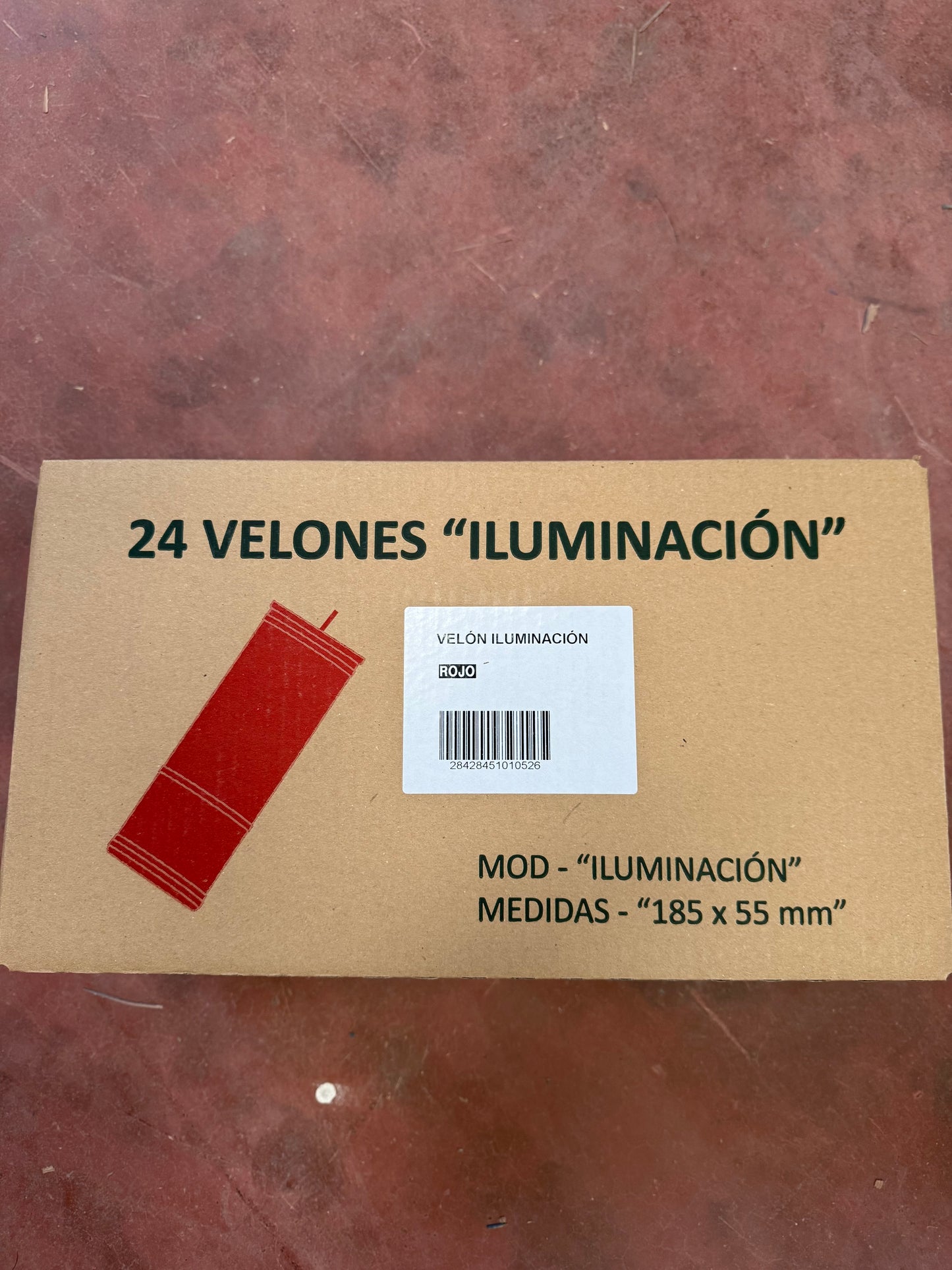 Caja de Velón blanco largo 24uds 185x55cm