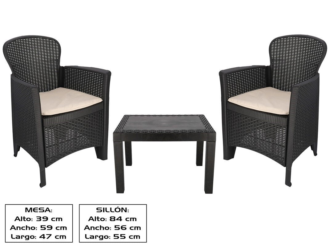SET 2 Sillones+Mesa akita
