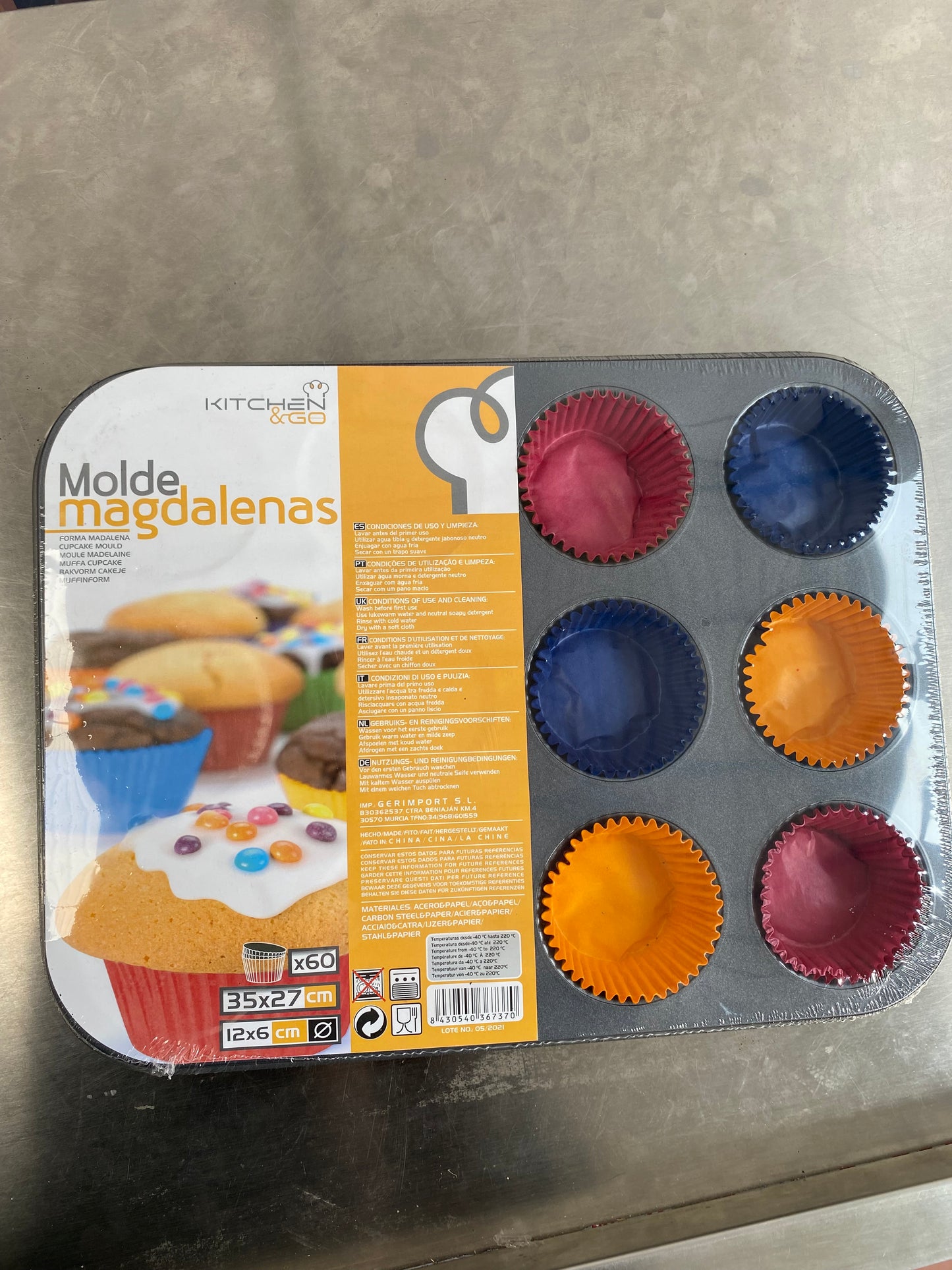 MOLDE MAGDALENAS
12 UNID C/PAPEL 60
UNID