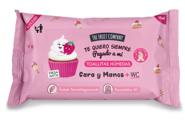 Toallitas pocket multiusos Fresa&Nata thff en fruit company 15uds