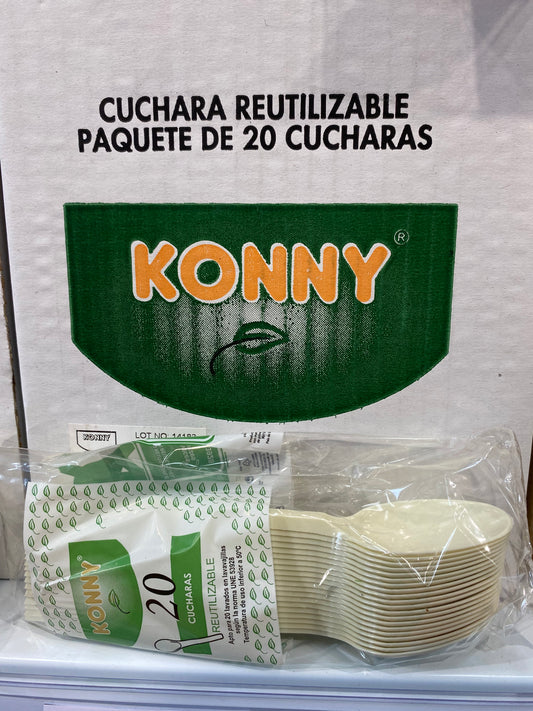 CUCHARA PLASTICO 20uds KONI REUTILIZABLE