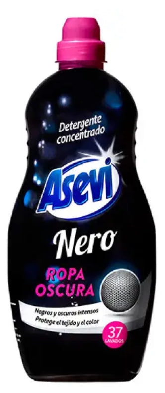 Caja Asevi Detergente Líquido Ropa Negra 1.5L 37lav 10uds