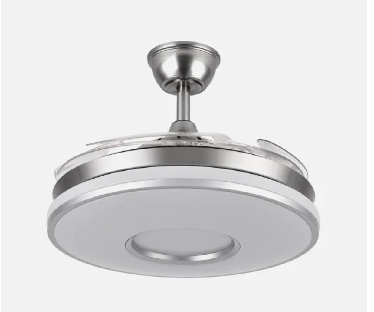 VENTILADOR DANI 59W 6980LM NIQUEL 4 ASPAS DESPLEGABLES 6 VELOCIDADES 106D 3000-4200-6500K
