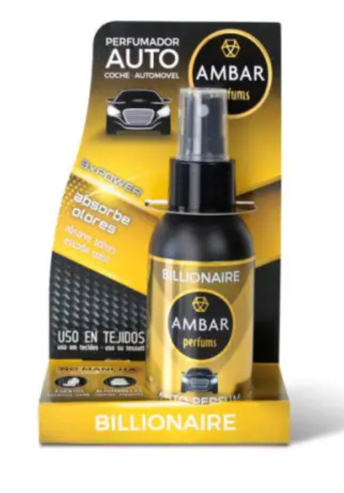 Ambientador spray coche billionaire Ámbar