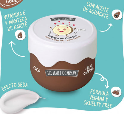 Crema corporal Coco efecto seda 200ml the fruit company