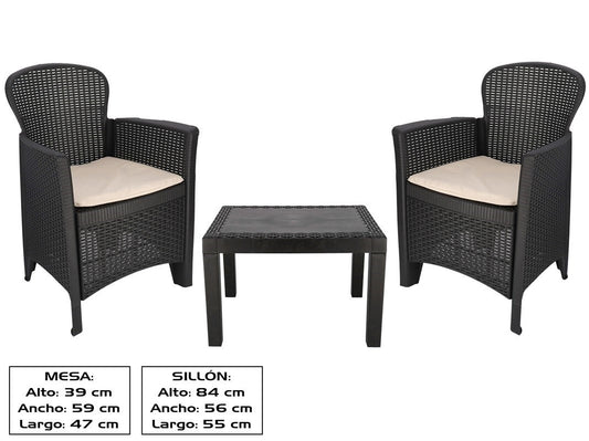 SET 2 Sillones+Mesa akita