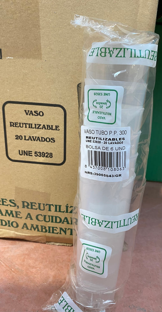 VASO TUBO PLASTICO
IRROMPIBLE BOLSA
6UNID