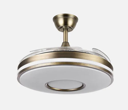 VENTILADOR DANI 59W 6980LM CUERO 4 ASPAS DESPLEGABLES 106D 3000-4200-6500K REMOTO
