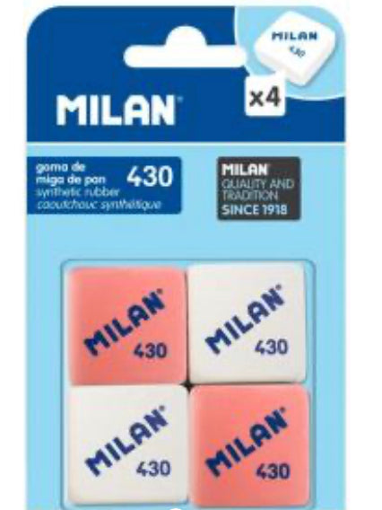 Goma De Borrar Milan 430 Blister De 4 Unidades