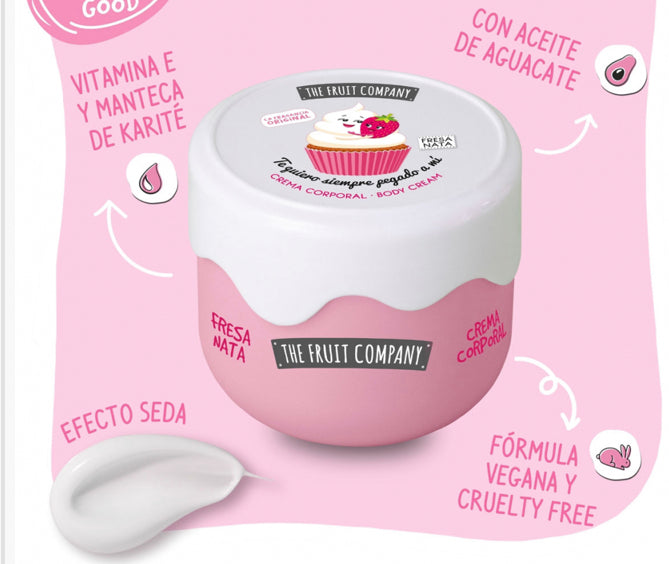 Crema corporal Fresa&Nata efecto seda 200ml the fruit company