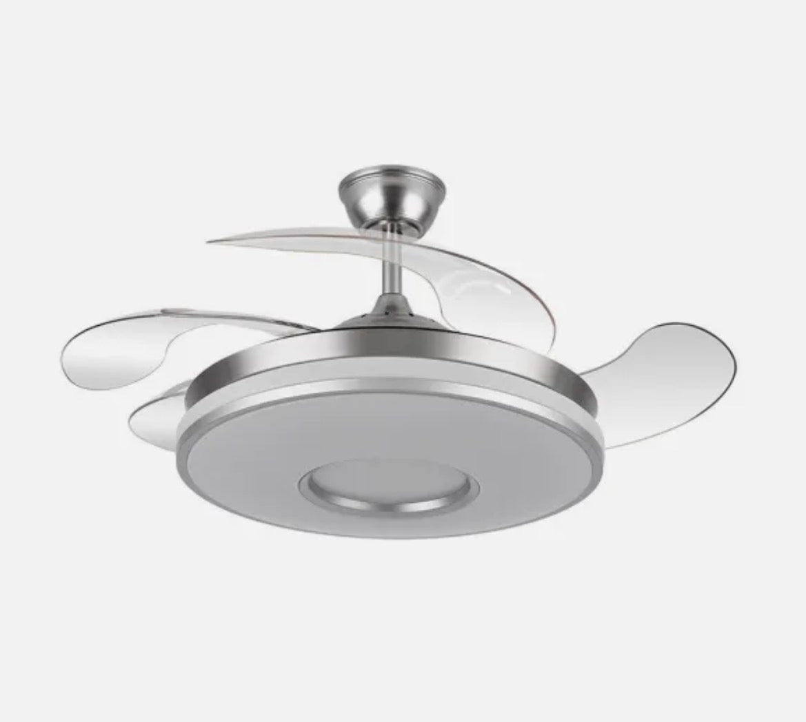 VENTILADOR DANI 59W 6980LM NIQUEL 4 ASPAS DESPLEGABLES 6 VELOCIDADES 106D 3000-4200-6500K