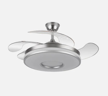 VENTILADOR DANI 59W 6980LM NIQUEL 4 ASPAS DESPLEGABLES 6 VELOCIDADES 106D 3000-4200-6500K