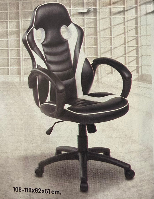 Silla gamer con brazos, tapizada PU.