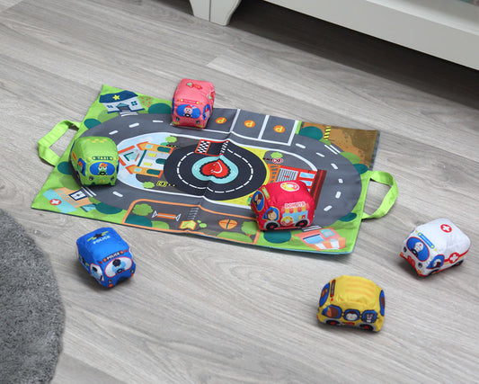 Alfombra circuito de juego coches