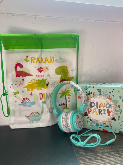 Auricular infantil con mochila diseño dinosaurio